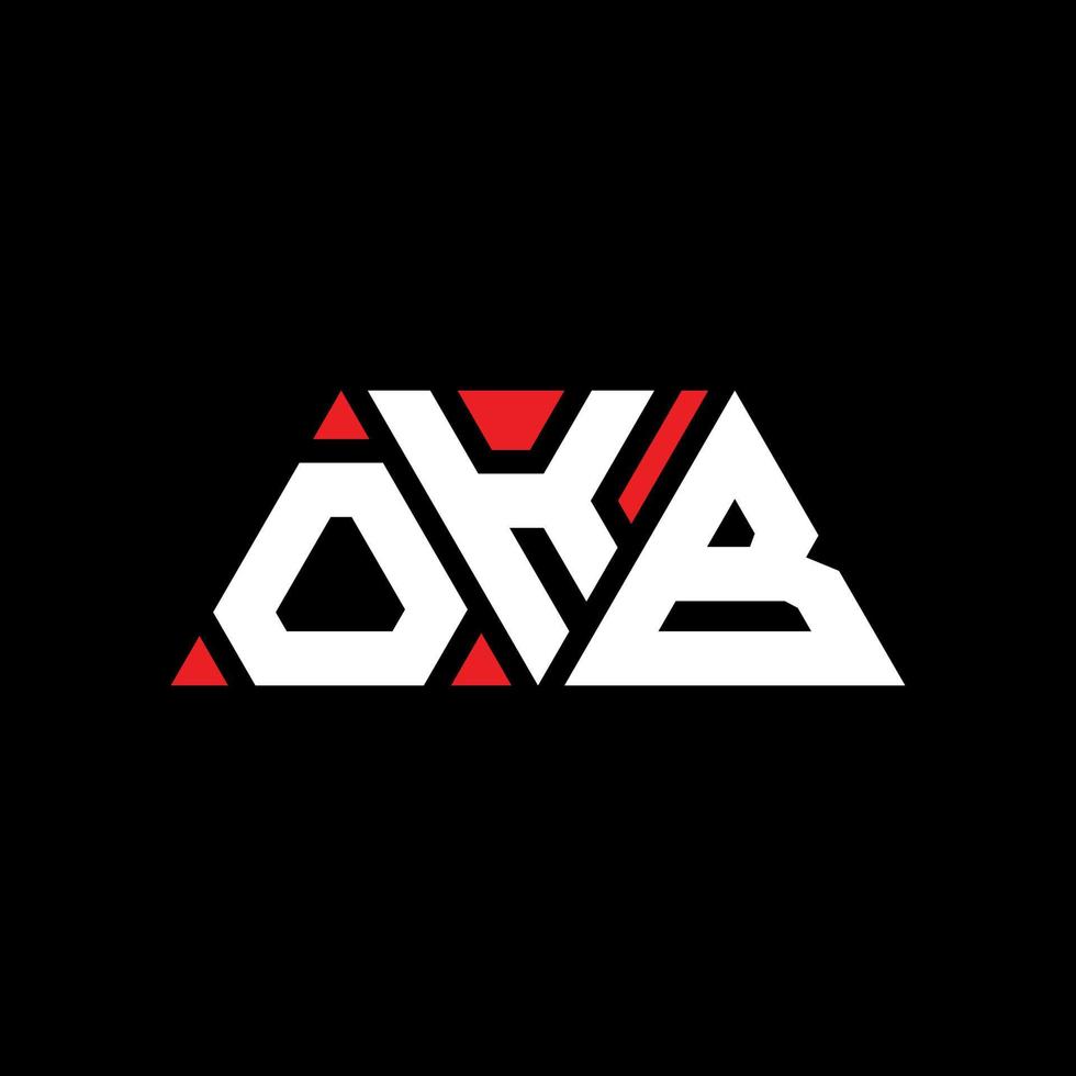 OKB triangle letter logo design with triangle shape. OKB triangle logo design monogram. OKB triangle vector logo template with red color. OKB triangular logo Simple, Elegant, and Luxurious Logo. OKB