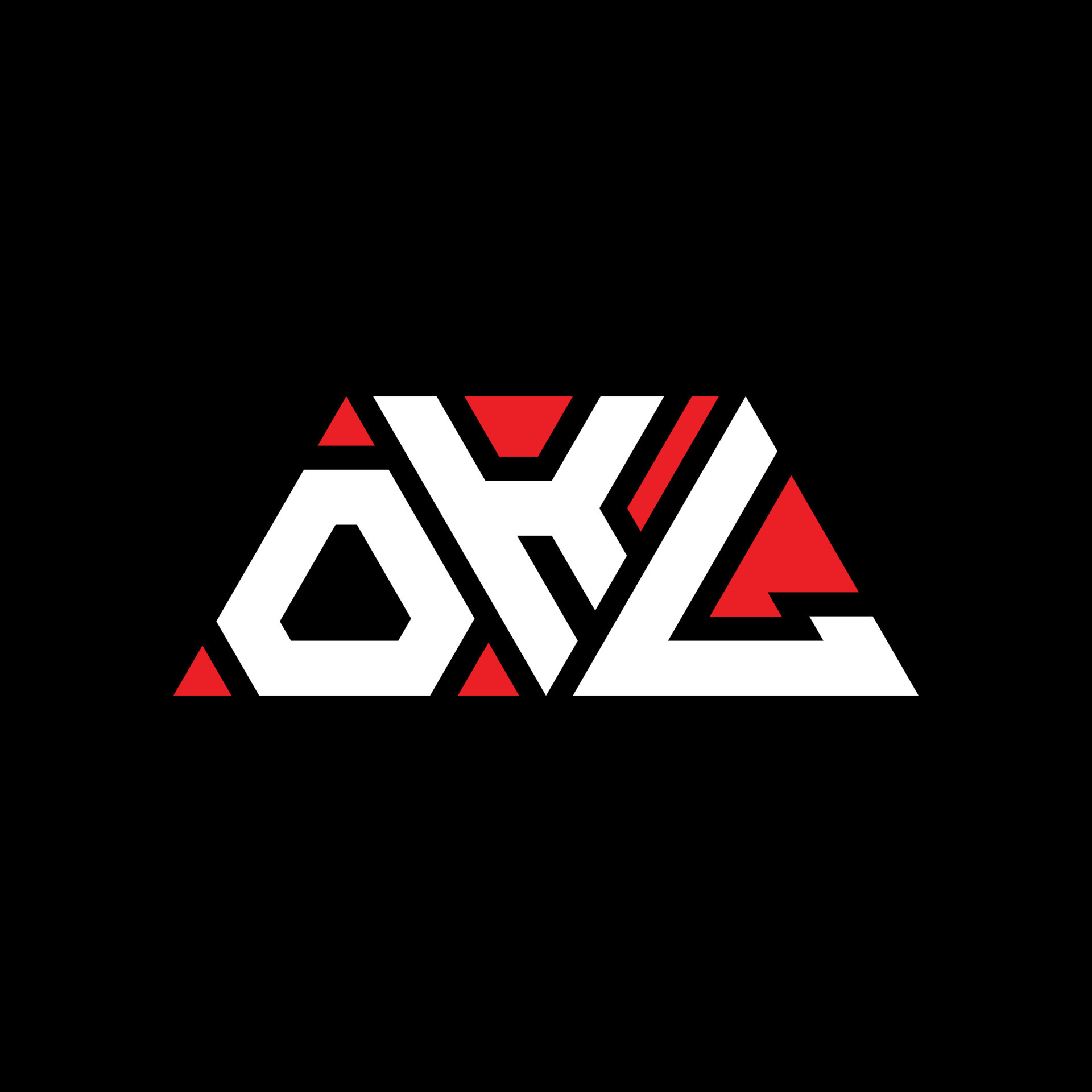 OKL triangle letter logo design with triangle shape. OKL triangle logo