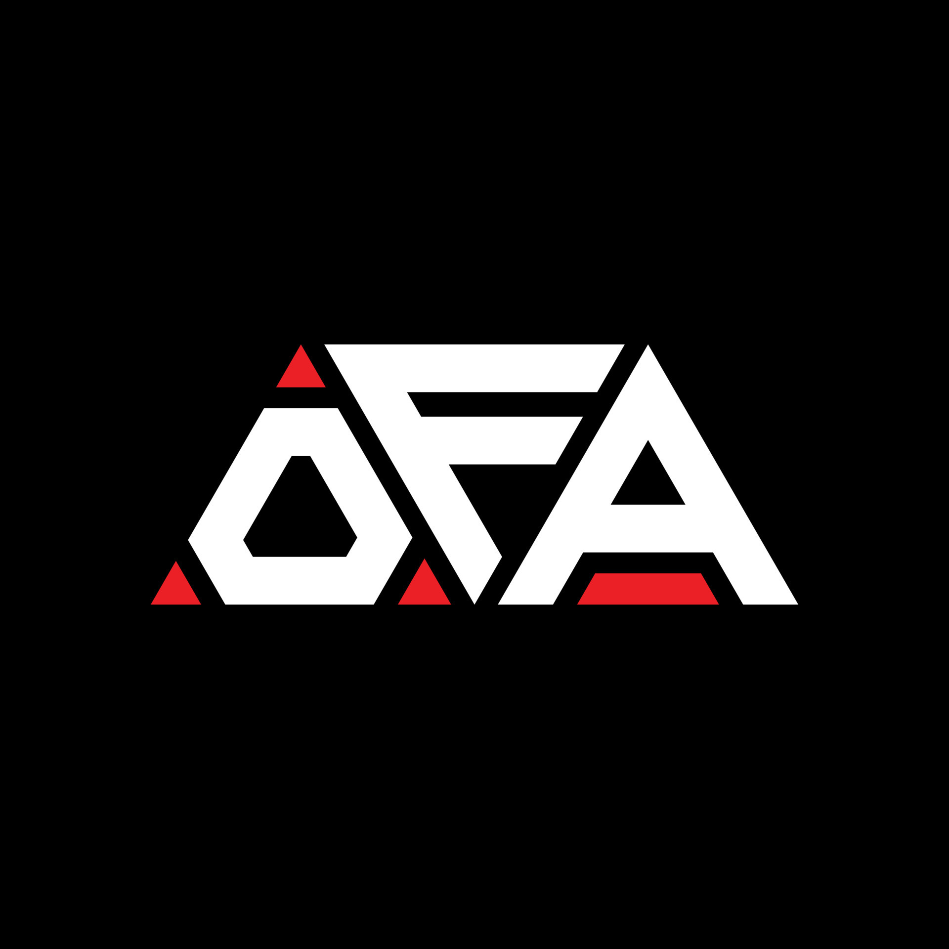 ofa diseño de logotipo de letra triangular con forma de triángulo ofa