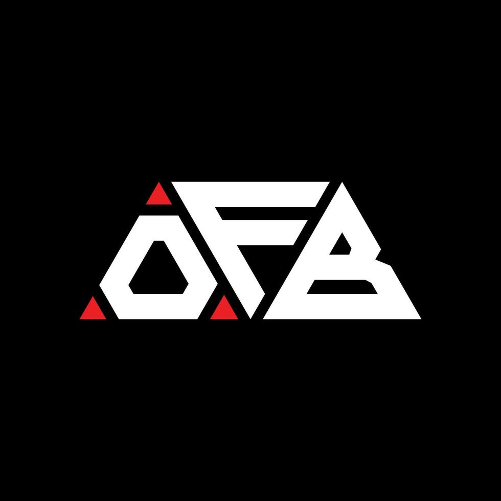 OFB triangle letter logo design with triangle shape. OFB triangle logo design monogram. OFB triangle vector logo template with red color. OFB triangular logo Simple, Elegant, and Luxurious Logo. OFB