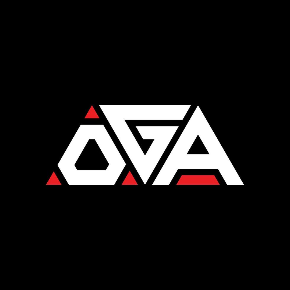OGA triangle letter logo design with triangle shape. OGA triangle logo design monogram. OGA triangle vector logo template with red color. OGA triangular logo Simple, Elegant, and Luxurious Logo. OGA
