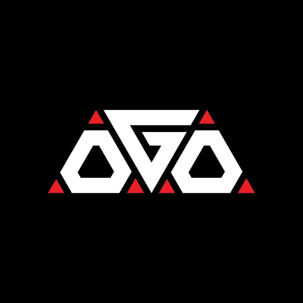 OGO triangle letter logo design with triangle shape. OGO triangle logo design monogram. OGO triangle vector logo template with red color. OGO triangular logo Simple, Elegant, and Luxurious Logo. OGO