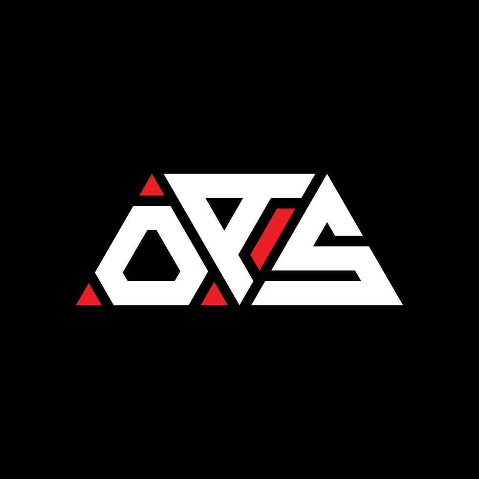 diseño de logotipo de letra triangular oas con forma de triángulo. monograma de diseño del logotipo del triángulo de la OEA. plantilla de logotipo de vector de triángulo oas con color rojo. logotipo triangular oas logotipo simple, elegante y lujoso. oea