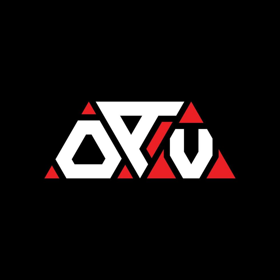 OAV triangle letter logo design with triangle shape. OAV triangle logo design monogram. OAV triangle vector logo template with red color. OAV triangular logo Simple, Elegant, and Luxurious Logo. OAV