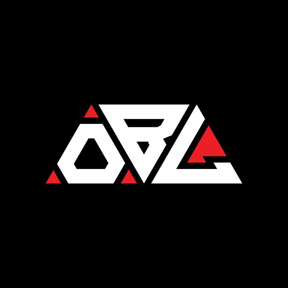 diseño de logotipo de letra triangular obl con forma de triángulo. monograma de diseño de logotipo de triángulo obl. plantilla de logotipo de vector de triángulo obl con color rojo. logotipo triangular obl logotipo simple, elegante y lujoso. obl