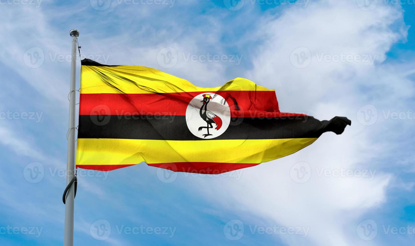 3D-Illustration of a Uganda flag - realistic waving fabric flag. photo