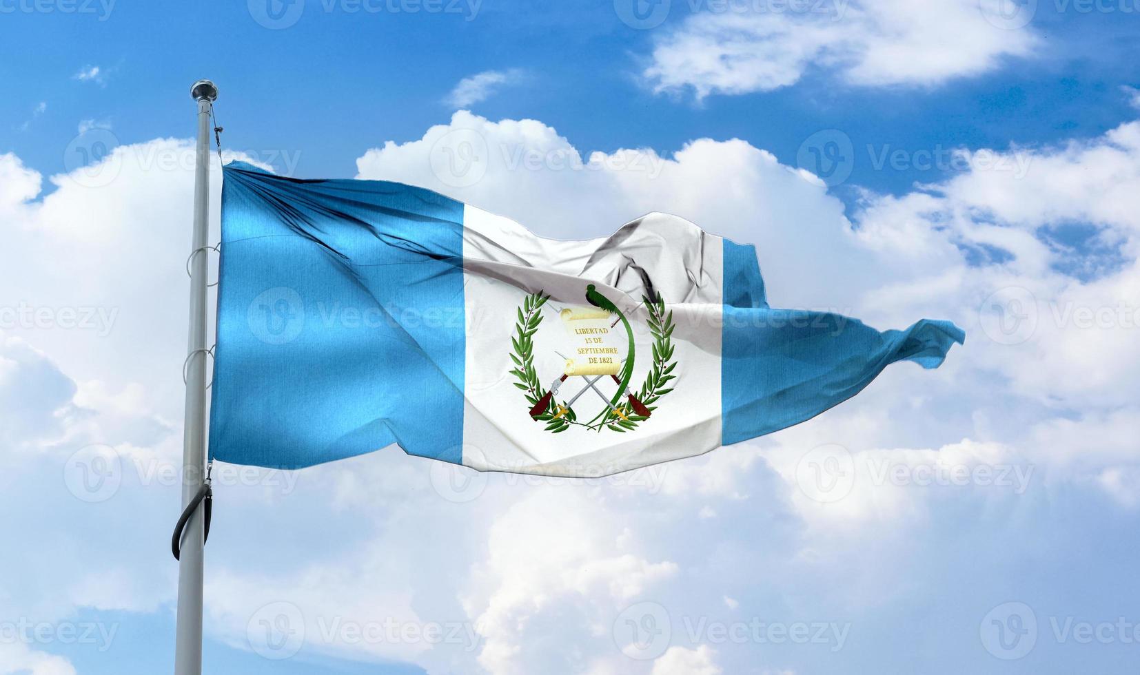 Guatemala flag - realistic waving fabric flag photo