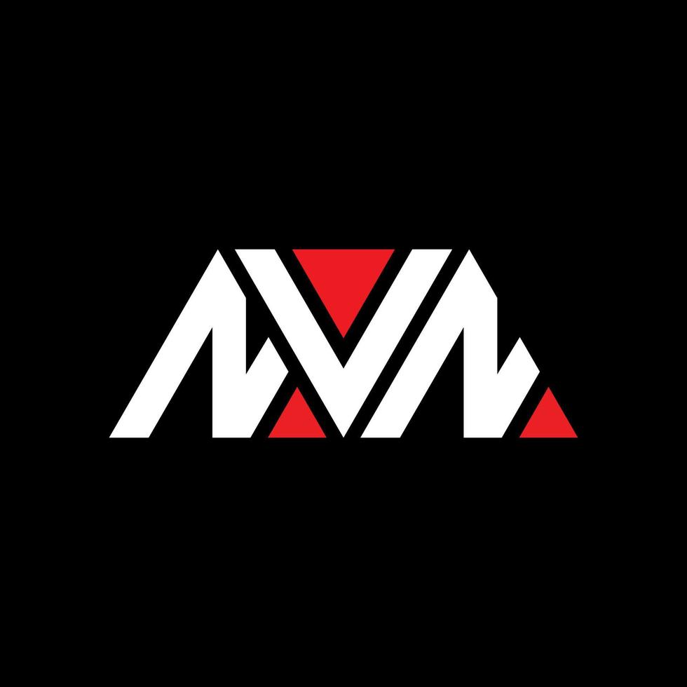NVN triangle letter logo design with triangle shape. NVN triangle logo design monogram. NVN triangle vector logo template with red color. NVN triangular logo Simple, Elegant, and Luxurious Logo. NVN