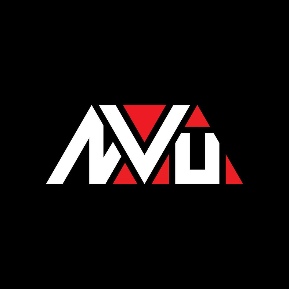 Diseño de logotipo de letra triangular nvu con forma de triángulo. monograma de diseño de logotipo de triángulo nvu. plantilla de logotipo de vector de triángulo nvu con color rojo. logotipo triangular nvu logotipo simple, elegante y lujoso. nvu