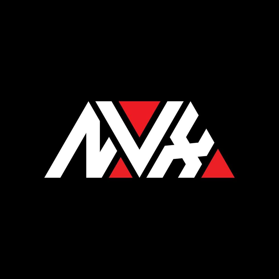 Diseño de logotipo de letra triangular nvx con forma de triángulo. monograma de diseño del logotipo del triángulo nvx. Plantilla de logotipo de vector de triángulo nvx con color rojo. logotipo triangular nvx logotipo simple, elegante y lujoso. nvx
