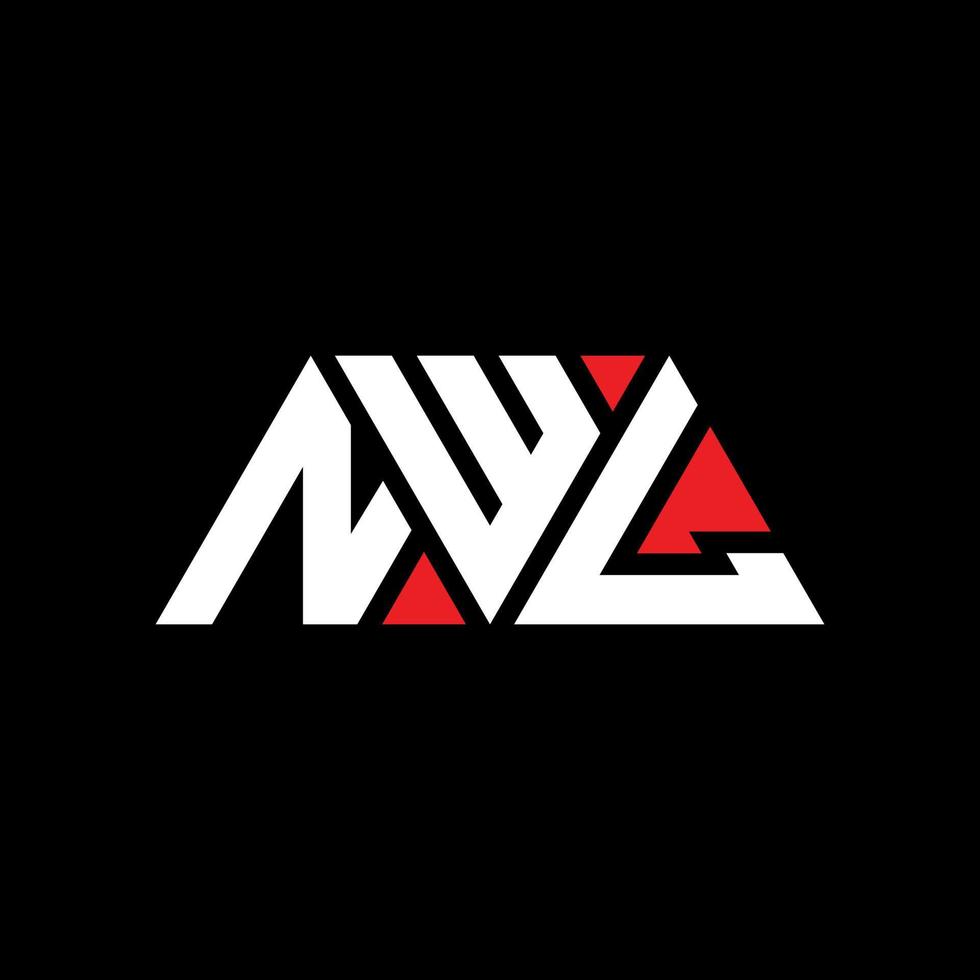 NWL triangle letter logo design with triangle shape. NWL triangle logo design monogram. NWL triangle vector logo template with red color. NWL triangular logo Simple, Elegant, and Luxurious Logo. NWL