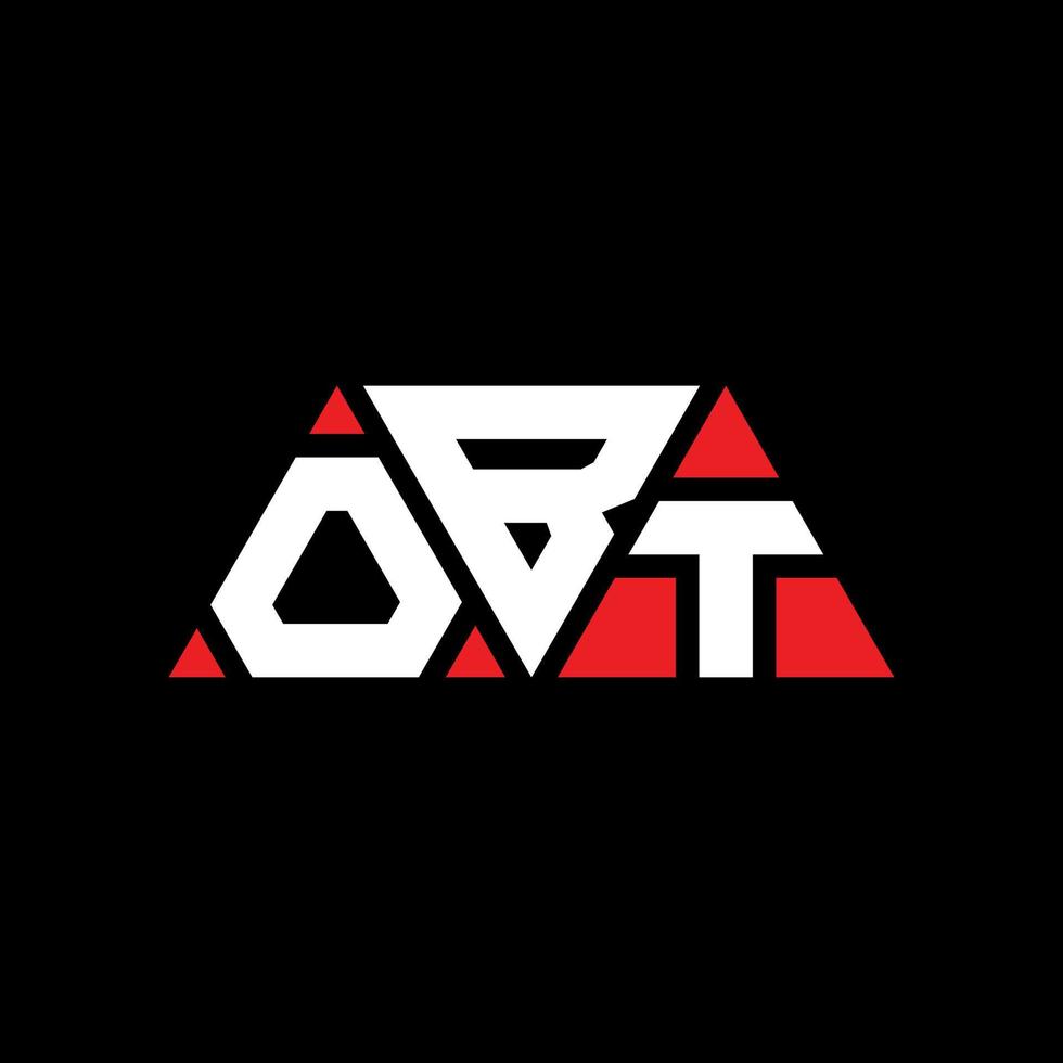 obt diseño de logotipo de letra triangular con forma de triángulo. monograma de diseño de logotipo de triángulo obt. obt plantilla de logotipo de vector de triángulo con color rojo. logotipo triangular obt logotipo simple, elegante y lujoso. obtener