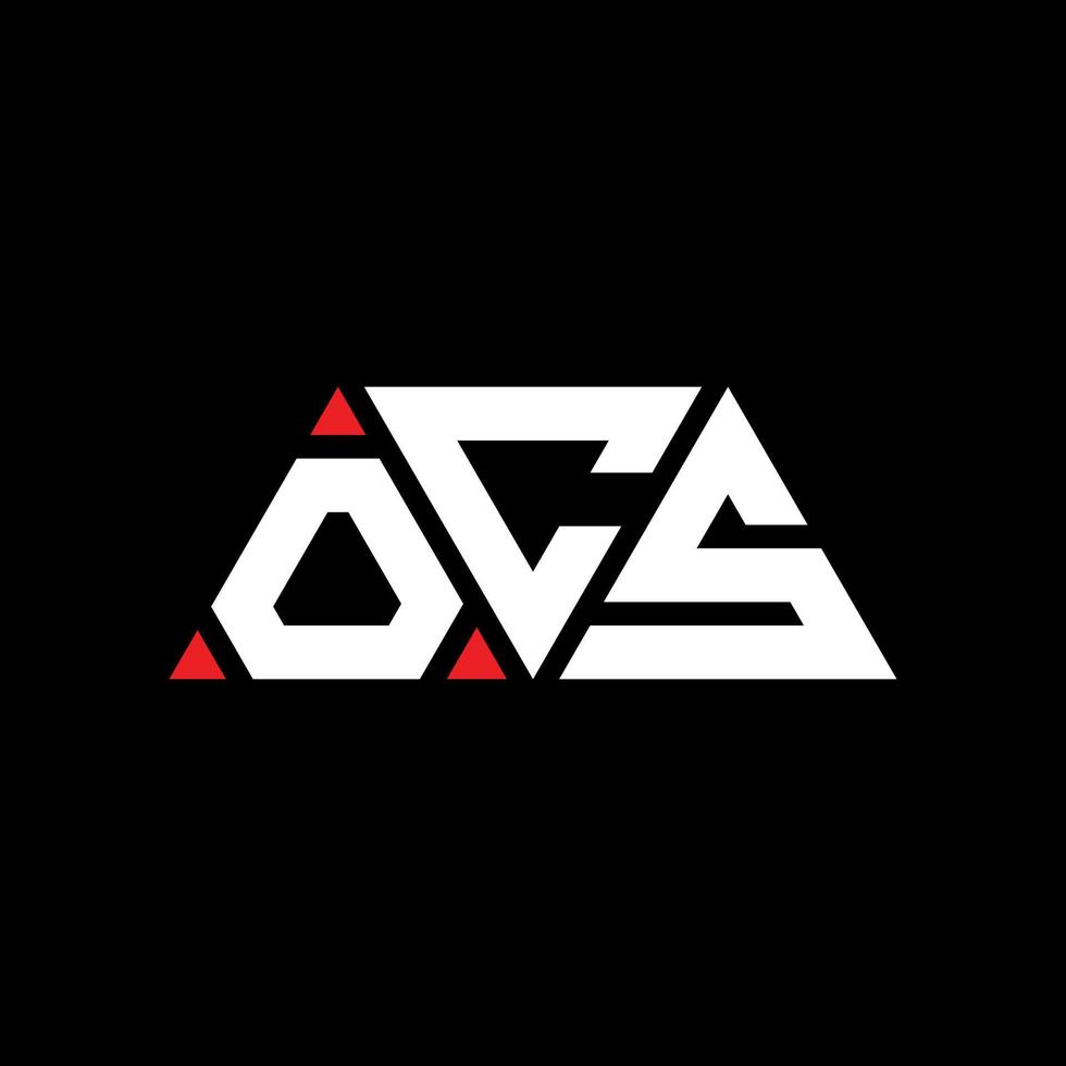 diseño de logotipo de letra triangular ocs con forma de triángulo. monograma de diseño de logotipo de triángulo ocs. plantilla de logotipo de vector de triángulo ocs con color rojo. logo triangular ocs logo simple, elegante y lujoso. jefes