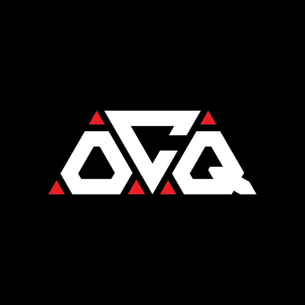 diseño de logotipo de letra triangular ocq con forma de triángulo. monograma de diseño del logotipo del triángulo ocq. plantilla de logotipo de vector de triángulo ocq con color rojo. logotipo triangular ocq logotipo simple, elegante y lujoso. ocq