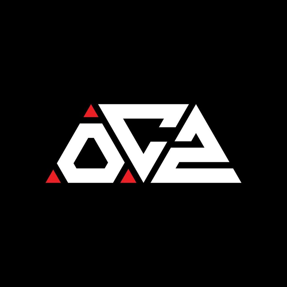 OCZ triangle letter logo design with triangle shape. OCZ triangle logo design monogram. OCZ triangle vector logo template with red color. OCZ triangular logo Simple, Elegant, and Luxurious Logo. OCZ