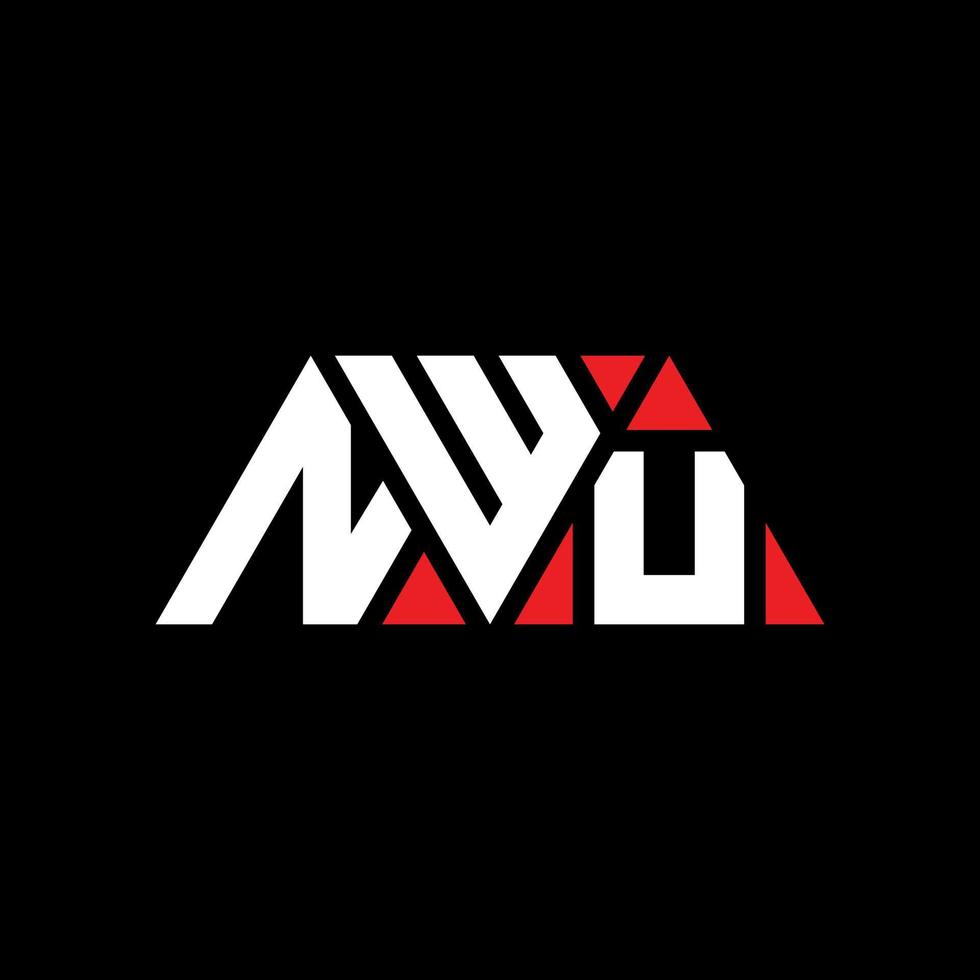 NWU triangle letter logo design with triangle shape. NWU triangle logo design monogram. NWU triangle vector logo template with red color. NWU triangular logo Simple, Elegant, and Luxurious Logo. NWU