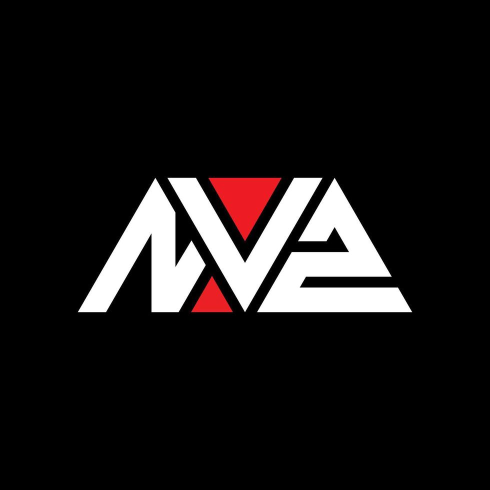 NVZ triangle letter logo design with triangle shape. NVZ triangle logo design monogram. NVZ triangle vector logo template with red color. NVZ triangular logo Simple, Elegant, and Luxurious Logo. NVZ