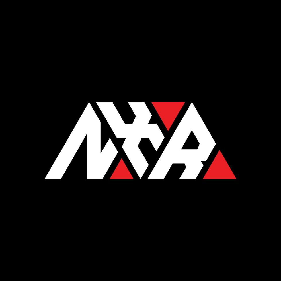 Diseño de logotipo de letra triangular nxr con forma de triángulo. monograma de diseño del logotipo del triángulo nxr. Plantilla de logotipo de vector de triángulo nxr con color rojo. logotipo triangular nxr logotipo simple, elegante y lujoso. nxr