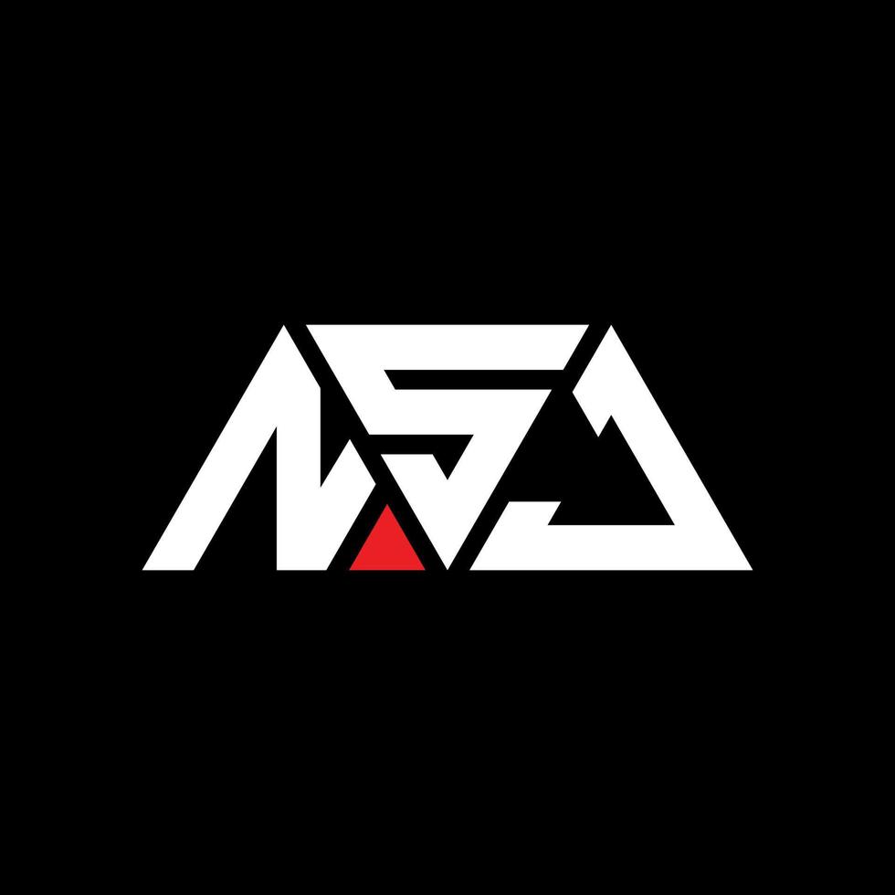 NSJ triangle letter logo design with triangle shape. NSJ triangle logo design monogram. NSJ triangle vector logo template with red color. NSJ triangular logo Simple, Elegant, and Luxurious Logo. NSJ