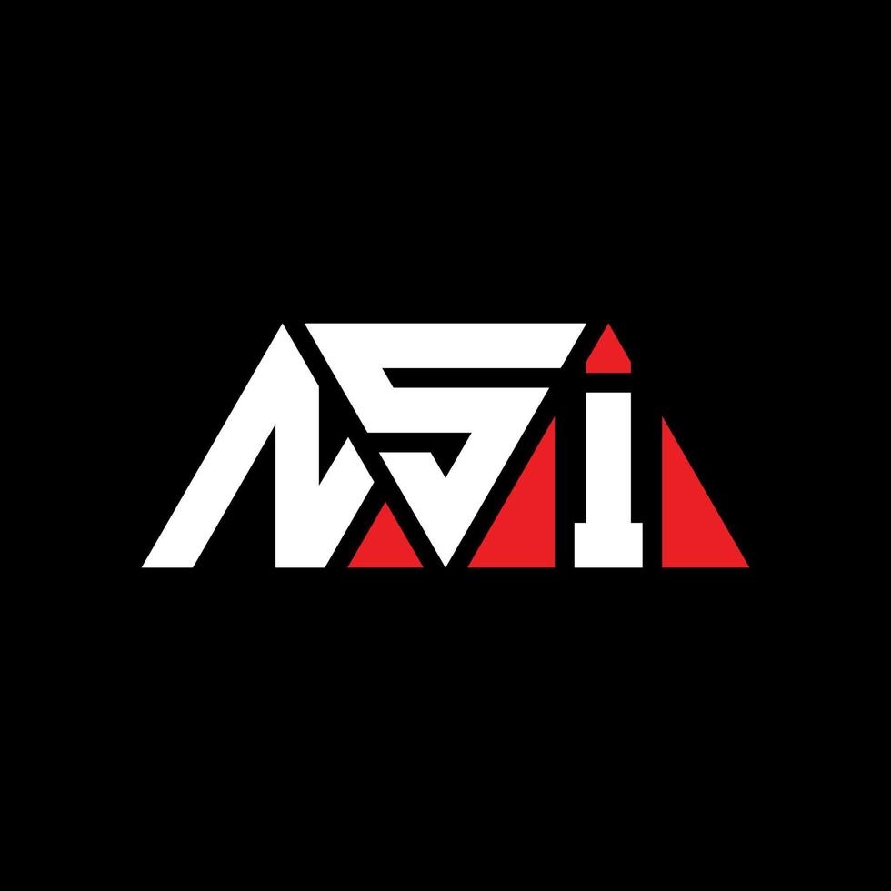 NSI triangle letter logo design with triangle shape. NSI triangle logo design monogram. NSI triangle vector logo template with red color. NSI triangular logo Simple, Elegant, and Luxurious Logo. NSI