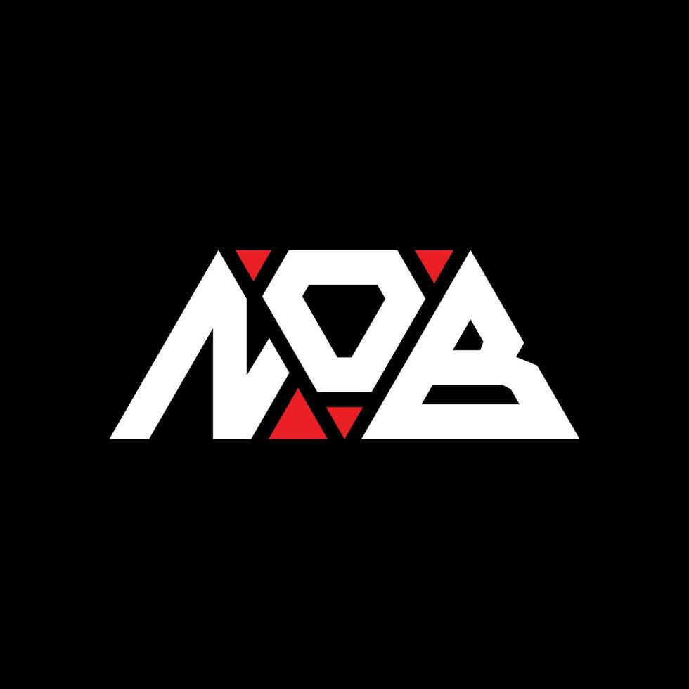 NOB triangle letter logo design with triangle shape. NOB triangle logo design monogram. NOB triangle vector logo template with red color. NOB triangular logo Simple, Elegant, and Luxurious Logo. NOB