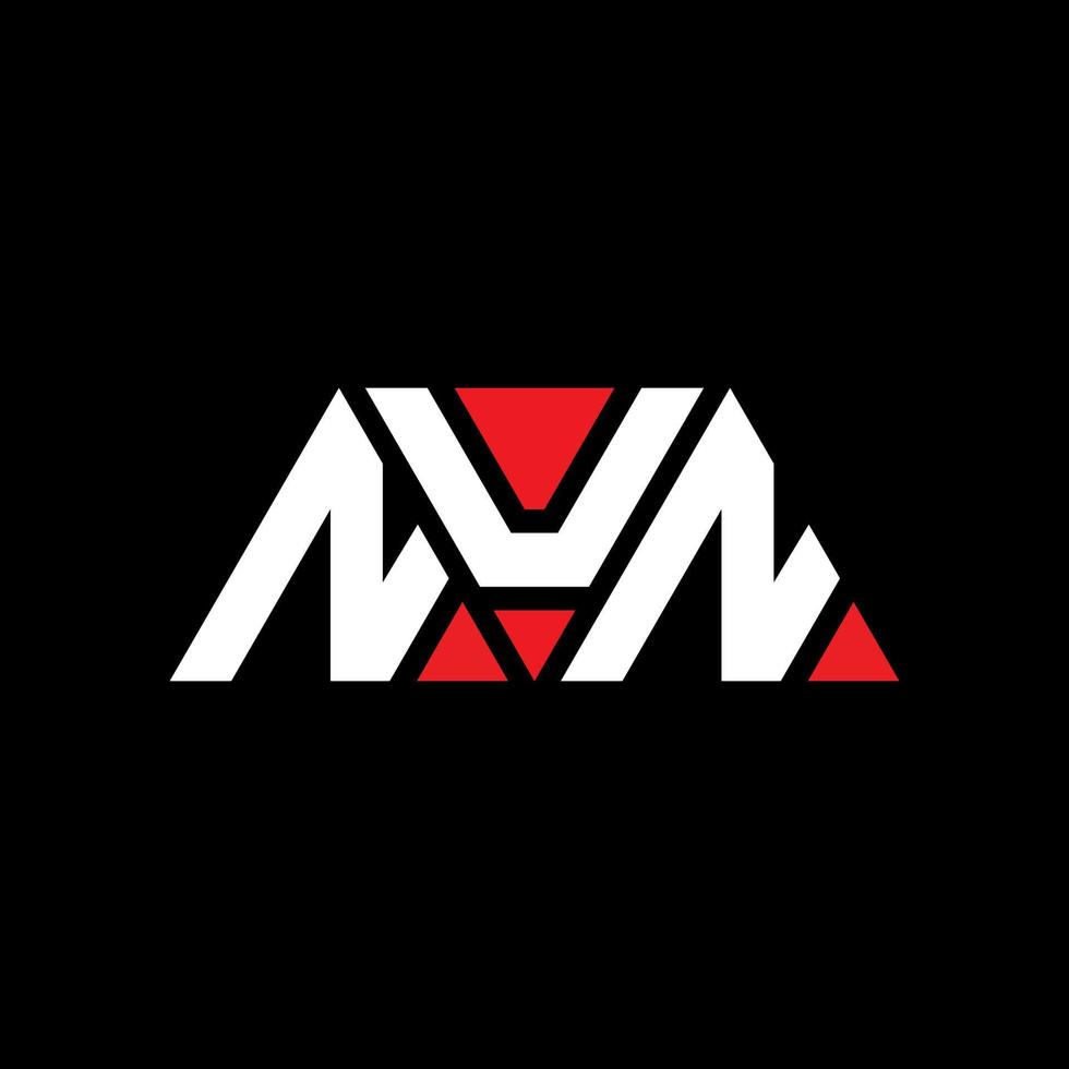 NUN triangle letter logo design with triangle shape. NUN triangle logo design monogram. NUN triangle vector logo template with red color. NUN triangular logo Simple, Elegant, and Luxurious Logo. NUN