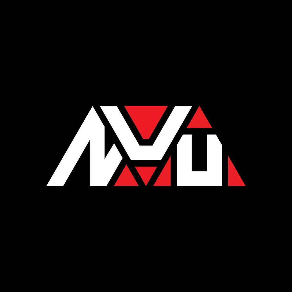 NUU triangle letter logo design with triangle shape. NUU triangle logo design monogram. NUU triangle vector logo template with red color. NUU triangular logo Simple, Elegant, and Luxurious Logo. NUU