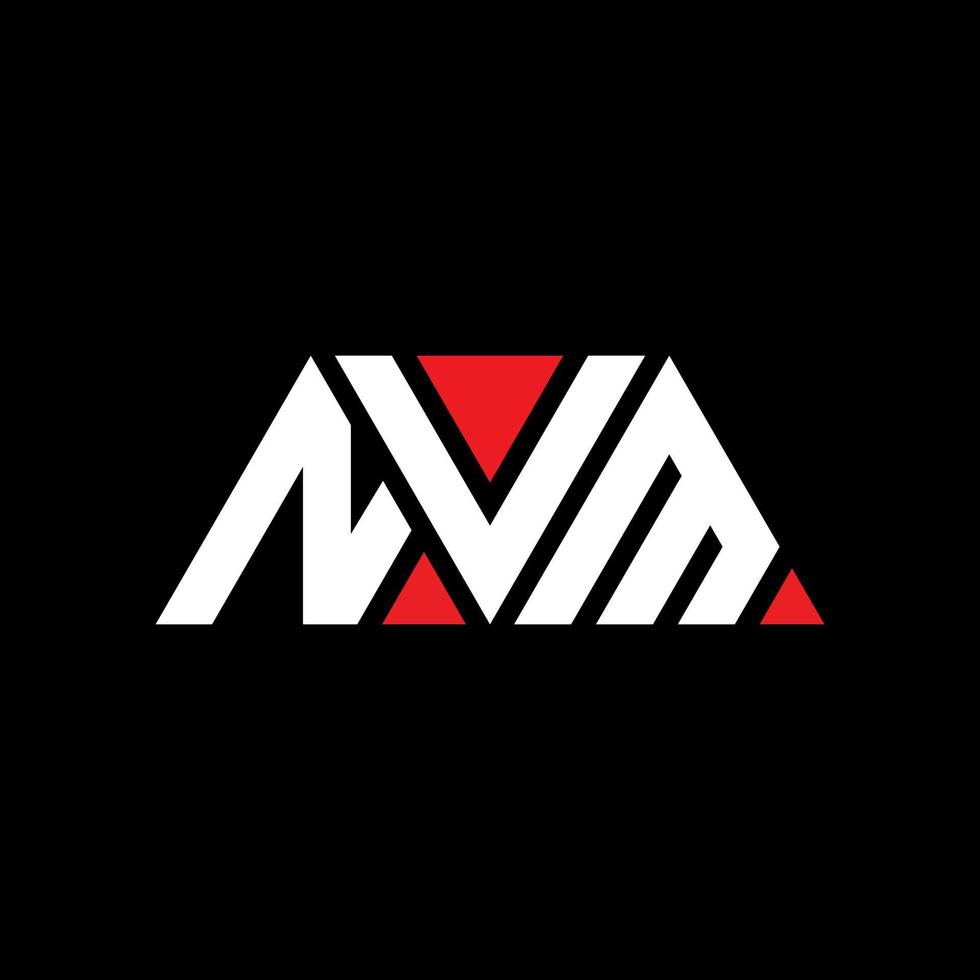 NVM triangle letter logo design with triangle shape. NVM triangle logo design monogram. NVM triangle vector logo template with red color. NVM triangular logo Simple, Elegant, and Luxurious Logo. NVM