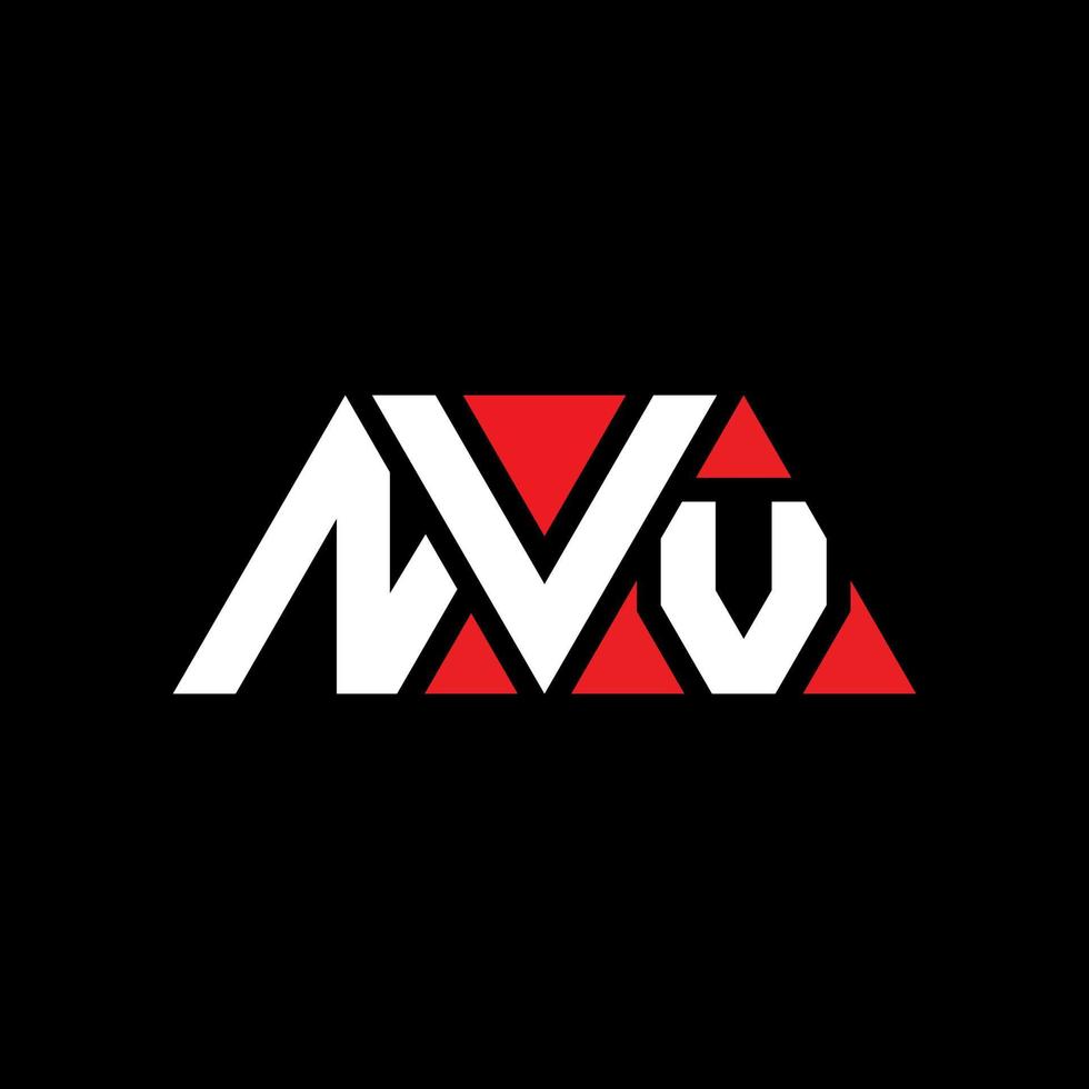 Diseño de logotipo de letra triangular nvv con forma de triángulo. monograma de diseño de logotipo de triángulo nvv. plantilla de logotipo de vector de triángulo nvv con color rojo. logotipo triangular nvv logotipo simple, elegante y lujoso. nvv