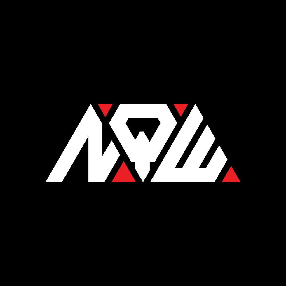 diseño de logotipo de letra triangular nqw con forma de triángulo. monograma de diseño de logotipo de triángulo nqw. plantilla de logotipo de vector de triángulo nqw con color rojo. logotipo triangular nqw logotipo simple, elegante y lujoso. nqw