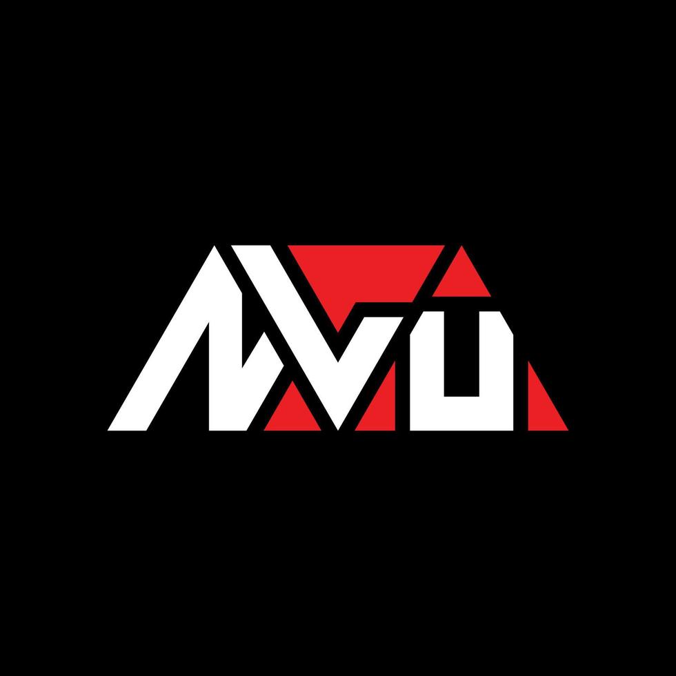NLU triangle letter logo design with triangle shape. NLU triangle logo design monogram. NLU triangle vector logo template with red color. NLU triangular logo Simple, Elegant, and Luxurious Logo. NLU