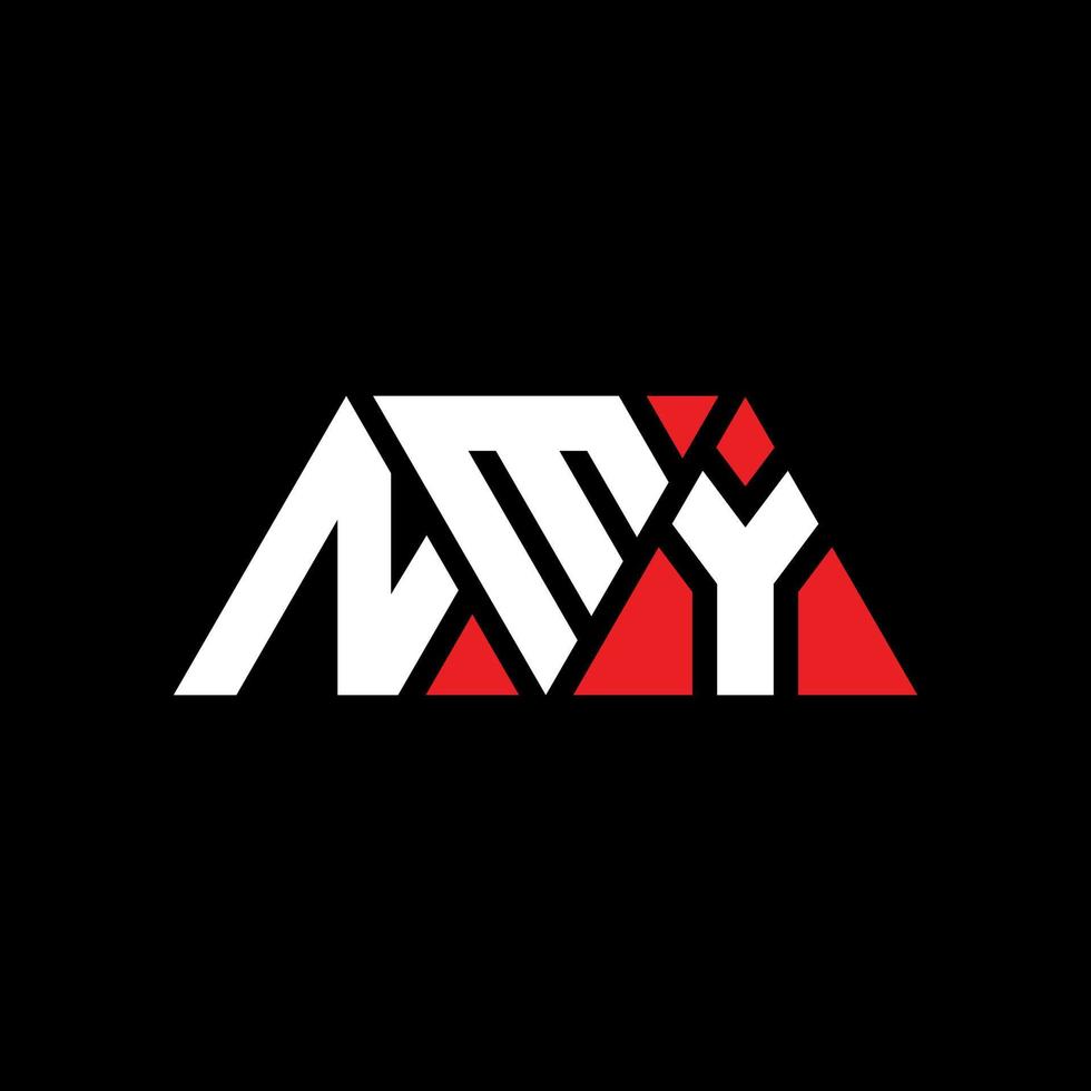 NMY triangle letter logo design with triangle shape. NMY triangle logo design monogram. NMY triangle vector logo template with red color. NMY triangular logo Simple, Elegant, and Luxurious Logo. NMY