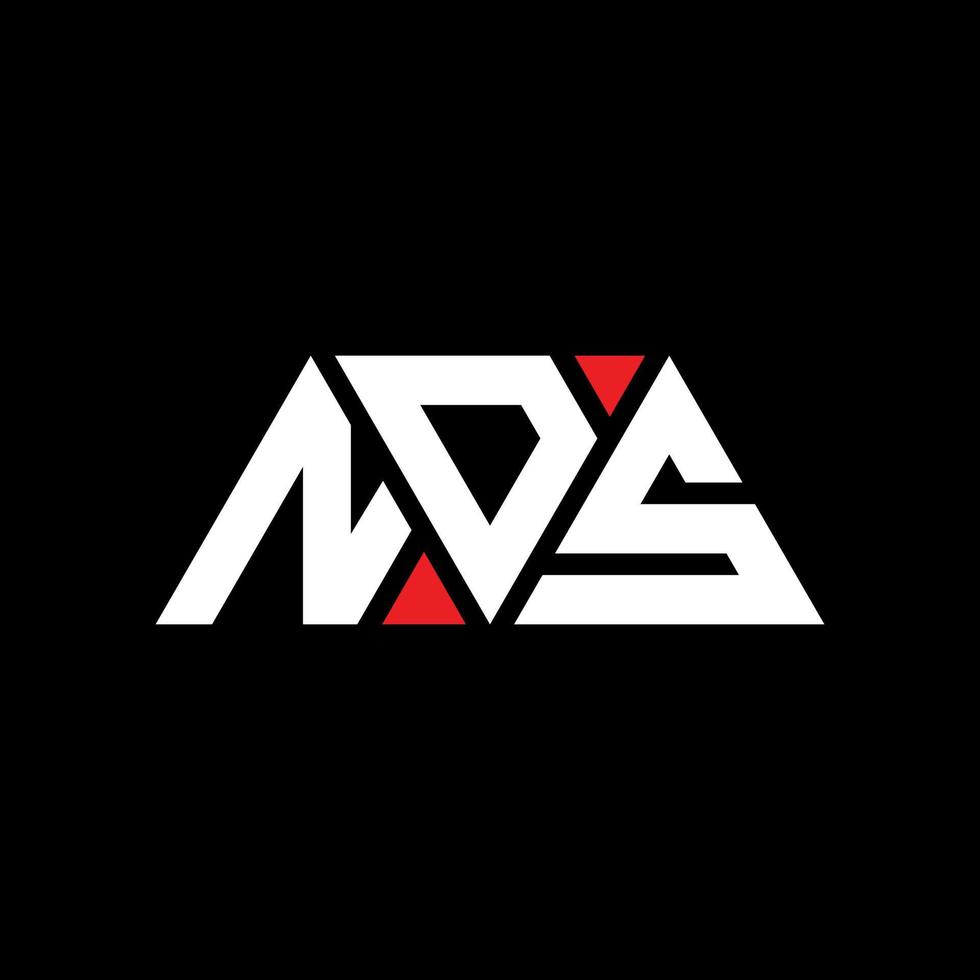 NDS triangle letter logo design with triangle shape. NDS triangle logo design monogram. NDS triangle vector logo template with red color. NDS triangular logo Simple, Elegant, and Luxurious Logo. NDS
