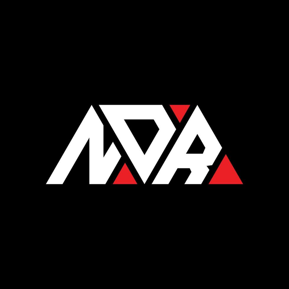 NDR triangle letter logo design with triangle shape. NDR triangle logo design monogram. NDR triangle vector logo template with red color. NDR triangular logo Simple, Elegant, and Luxurious Logo. NDR