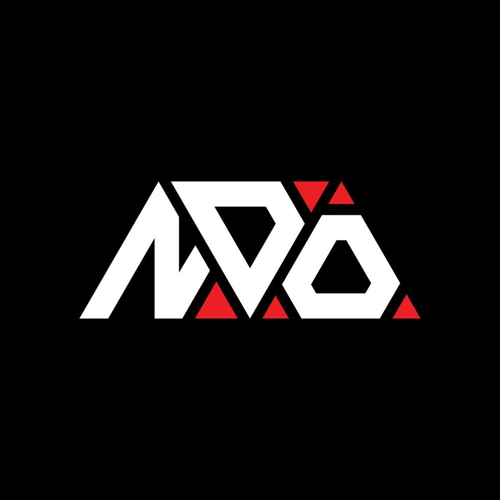 NDO triangle letter logo design with triangle shape. NDO triangle logo design monogram. NDO triangle vector logo template with red color. NDO triangular logo Simple, Elegant, and Luxurious Logo. NDO