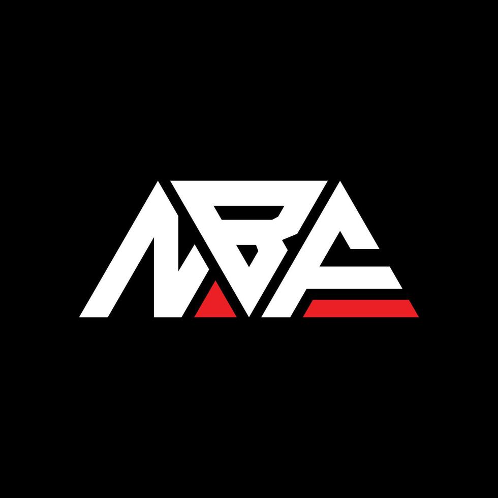NBF triangle letter logo design with triangle shape. NBF triangle logo design monogram. NBF triangle vector logo template with red color. NBF triangular logo Simple, Elegant, and Luxurious Logo. NBF