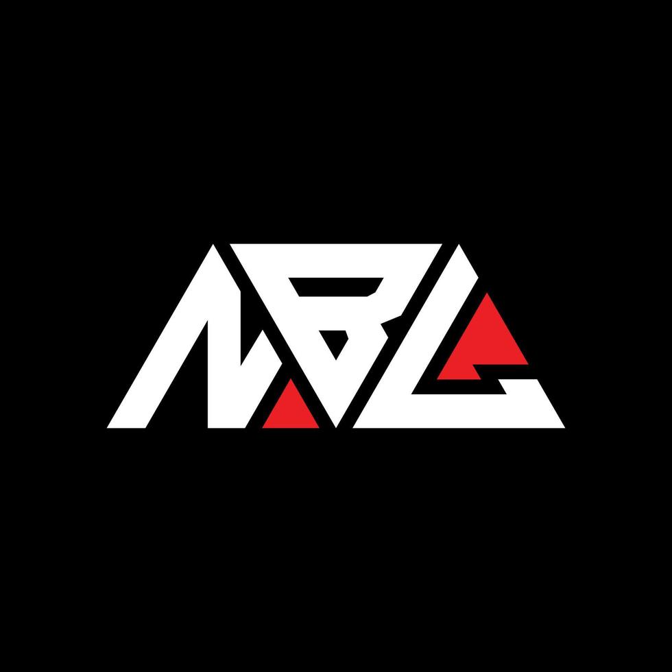 NBL triangle letter logo design with triangle shape. NBL triangle logo design monogram. NBL triangle vector logo template with red color. NBL triangular logo Simple, Elegant, and Luxurious Logo. NBL