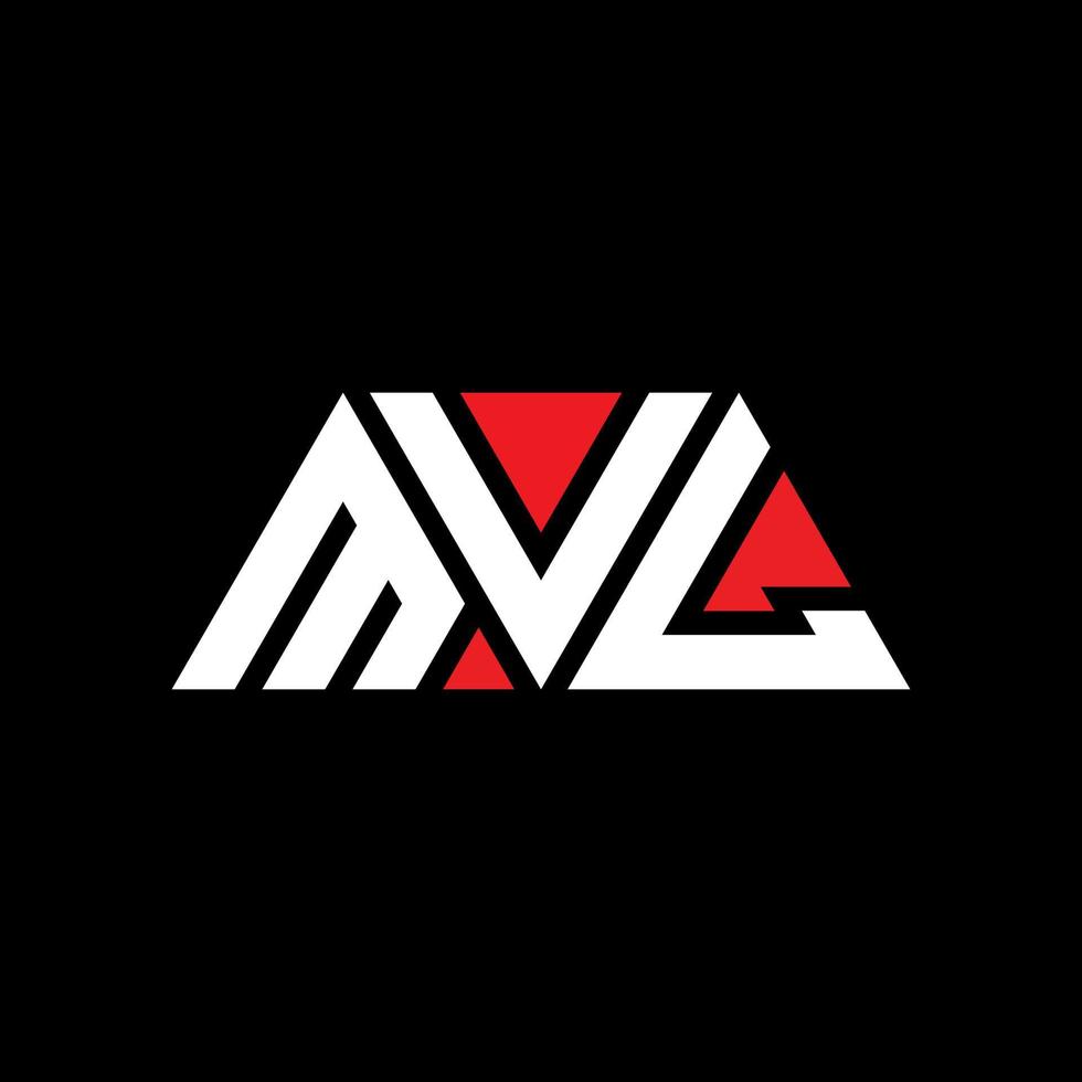 Diseño de logotipo de letra triangular mvl con forma de triángulo. monograma de diseño de logotipo de triángulo mvl. plantilla de logotipo de vector de triángulo mvl con color rojo. logotipo triangular mvl logotipo simple, elegante y lujoso. mvl