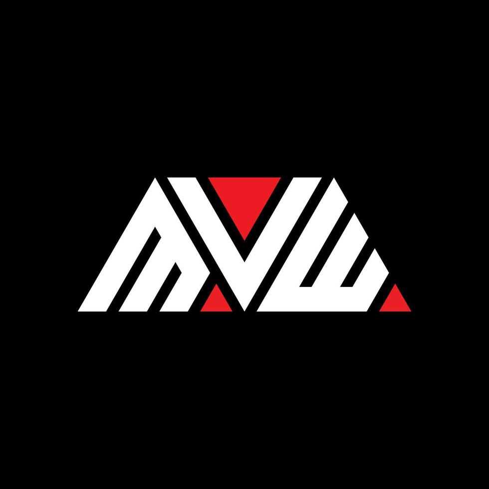 Diseño de logotipo de letra triangular mvw con forma de triángulo. monograma de diseño de logotipo de triángulo mvw. Plantilla de logotipo de vector de triángulo mvw con color rojo. logotipo triangular mvw logotipo simple, elegante y lujoso. mvw