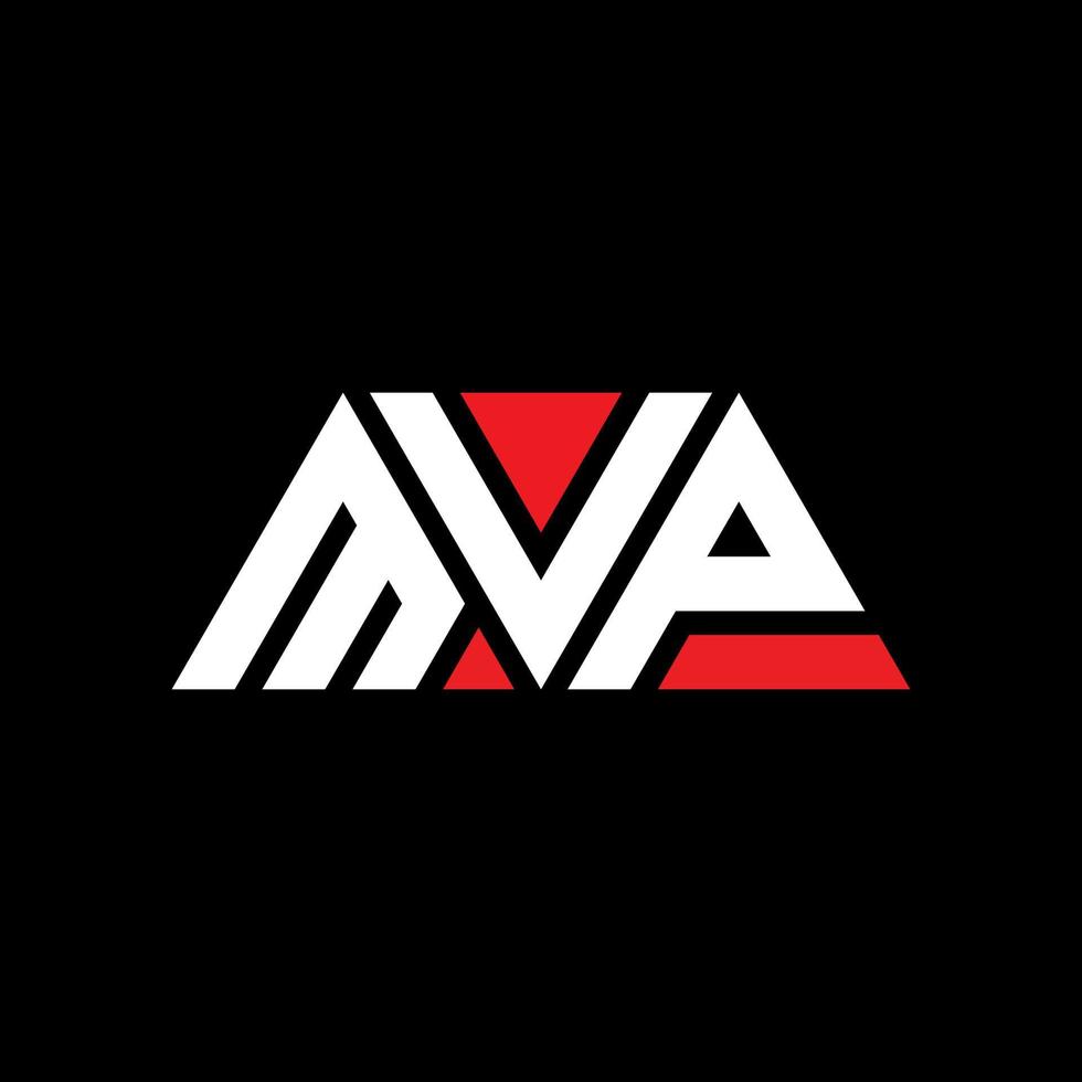 diseño de logotipo de letra triangular mvp con forma de triángulo. monograma de diseño de logotipo de triángulo mvp. plantilla de logotipo de vector de triángulo mvp con color rojo. logotipo triangular mvp logotipo simple, elegante y lujoso. jugador más valioso