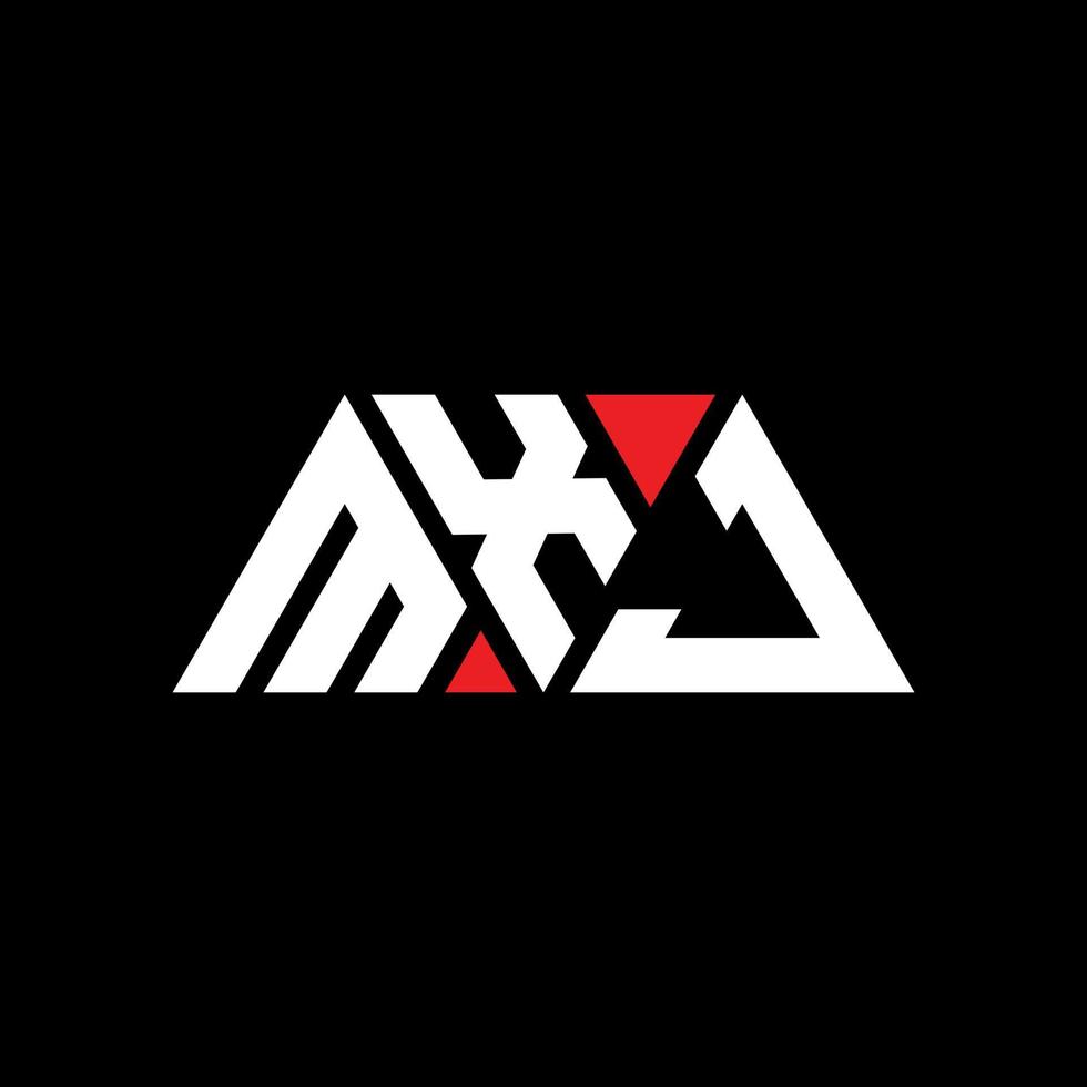 diseño de logotipo de letra triangular mxj con forma de triángulo. monograma de diseño del logotipo del triángulo mxj. plantilla de logotipo de vector de triángulo mxj con color rojo. logotipo triangular mxj logotipo simple, elegante y lujoso. mxj