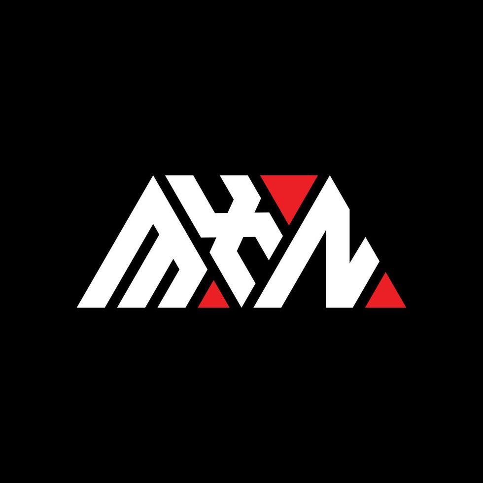 diseño de logotipo de letra triangular mxn con forma de triángulo. monograma de diseño de logotipo de triángulo mxn. plantilla de logotipo de vector de triángulo mxn con color rojo. logotipo triangular mxn logotipo simple, elegante y lujoso. MXN