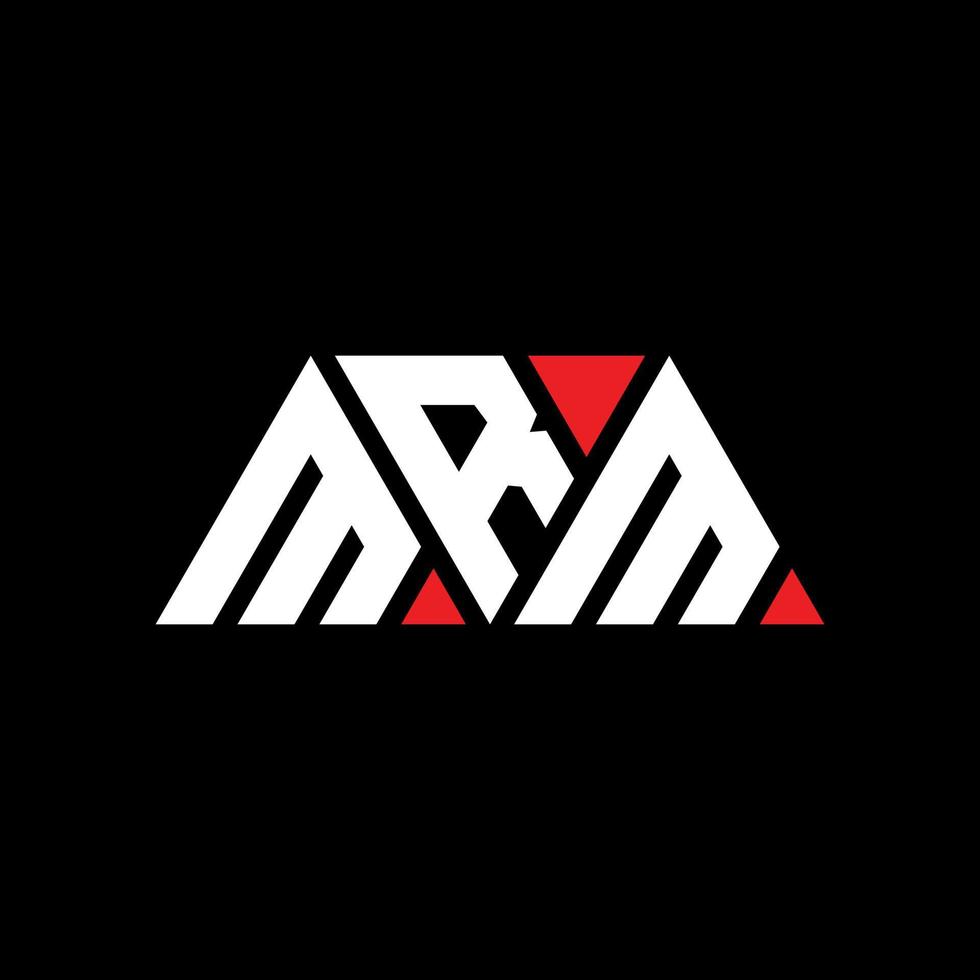 MRM triangle letter logo design with triangle shape. MRM triangle logo design monogram. MRM triangle vector logo template with red color. MRM triangular logo Simple, Elegant, and Luxurious Logo. MRM