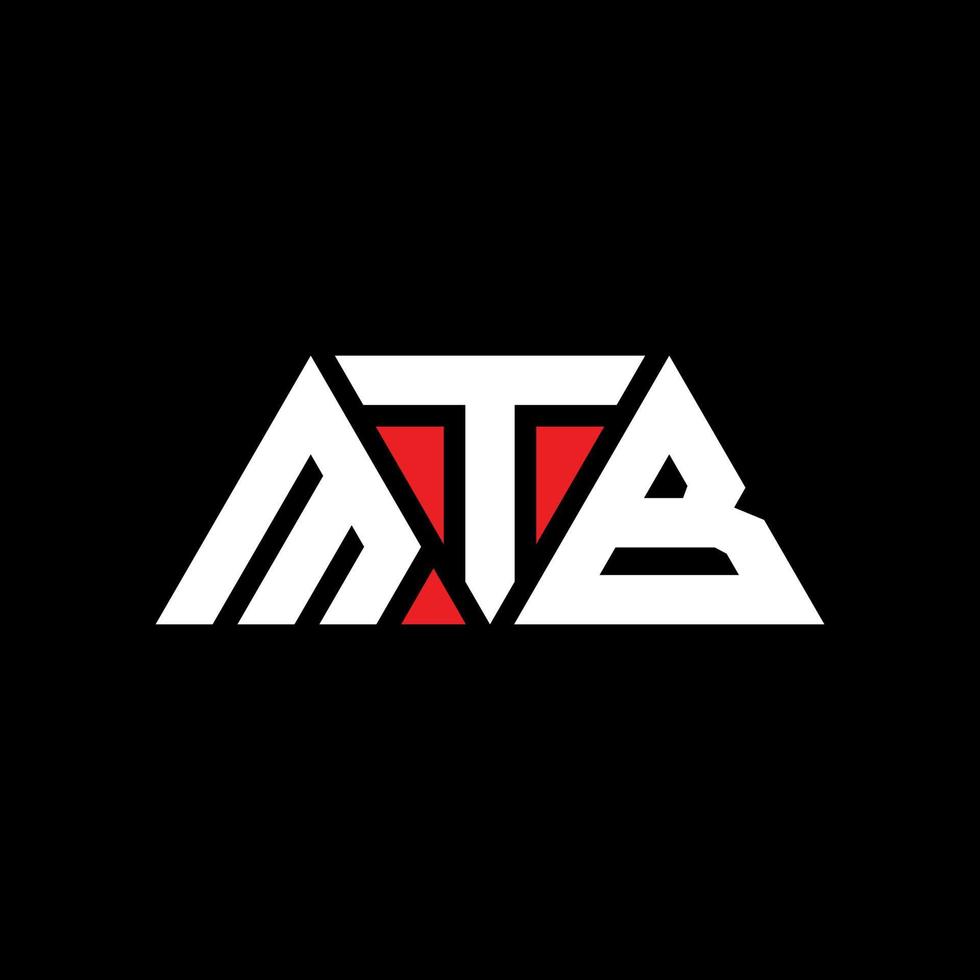 MTB triangle letter logo design with triangle shape. MTB triangle logo design monogram. MTB triangle vector logo template with red color. MTB triangular logo Simple, Elegant, and Luxurious Logo. MTB