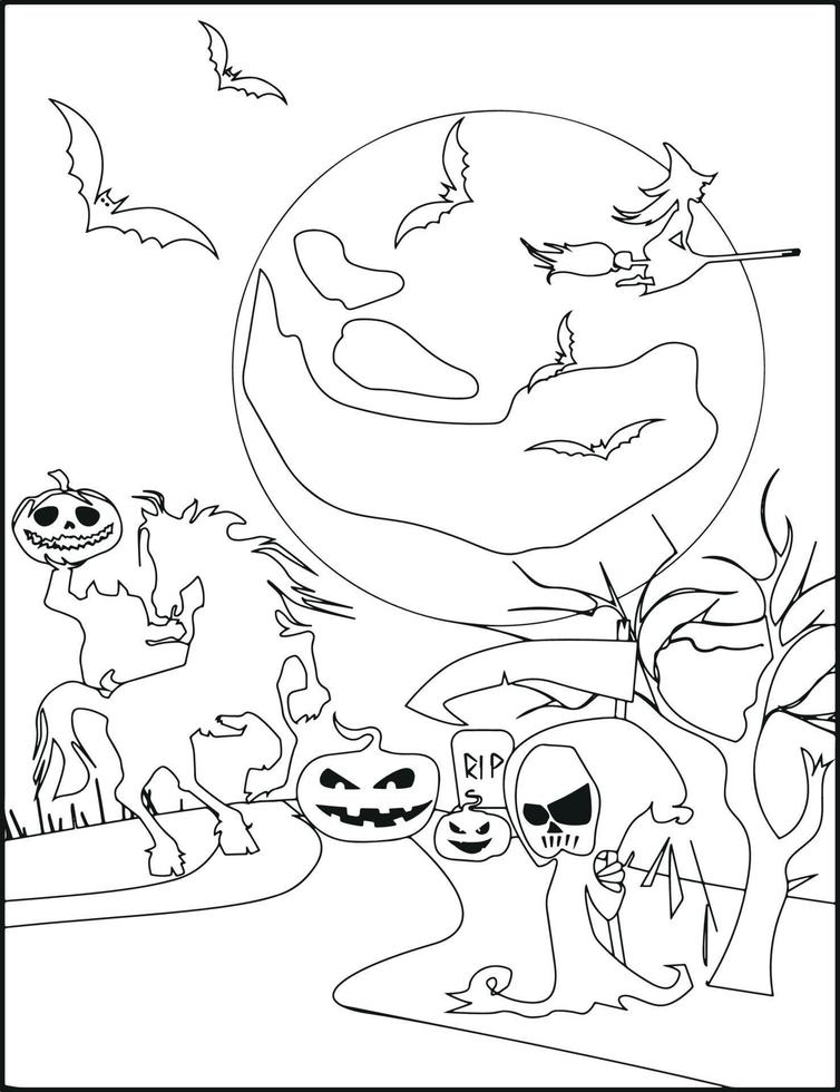 Halloween Coloring Pages vector