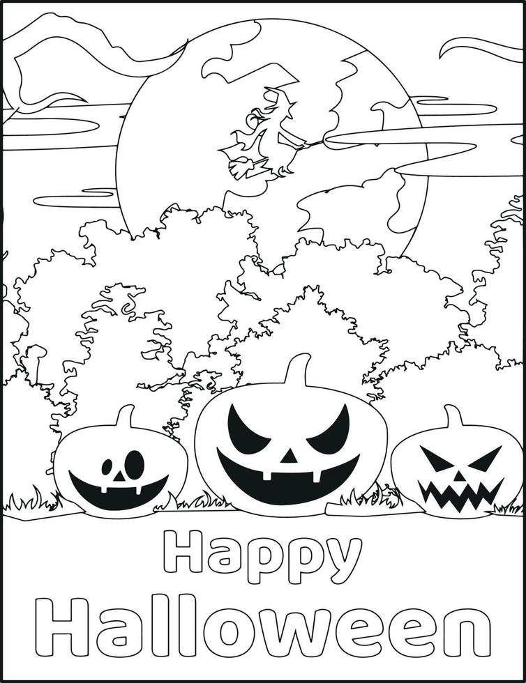 Halloween Coloring Pages vector