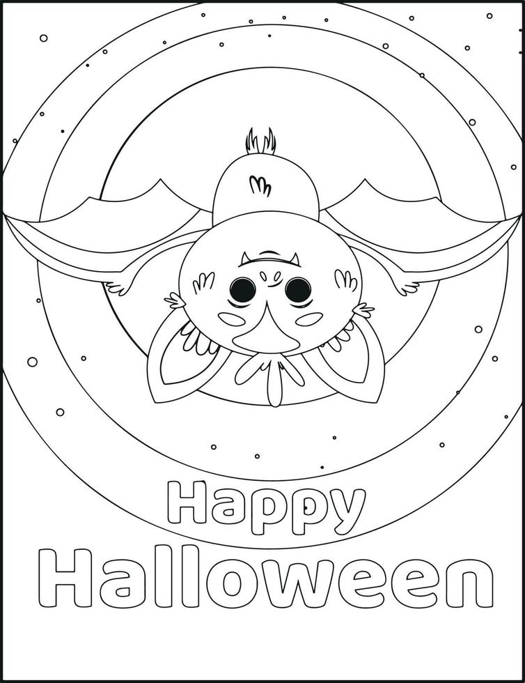 páginas para colorear de halloween vector