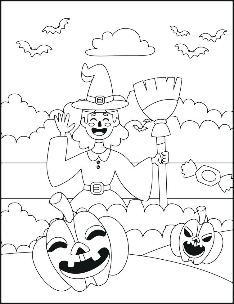 Halloween Coloring Pages vector