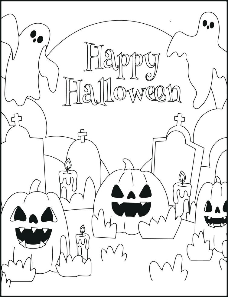 Halloween Coloring Pages vector