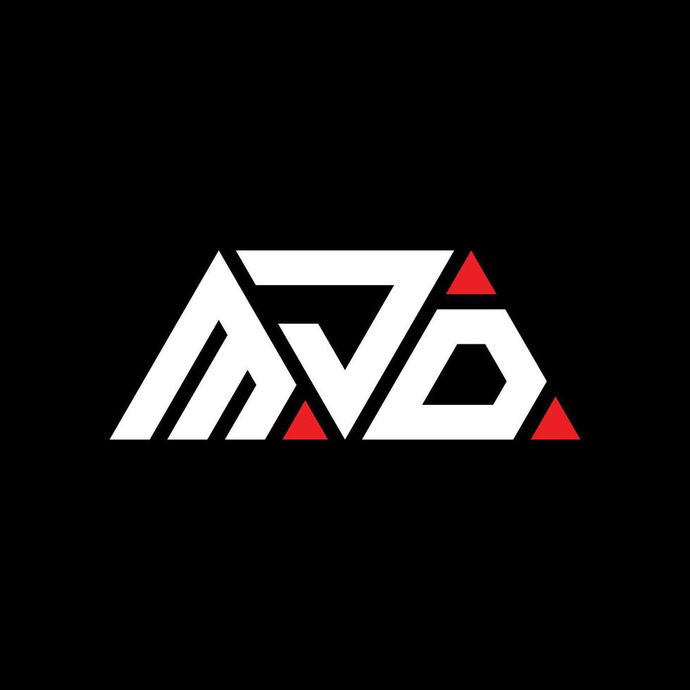 MJD triangle letter logo design with triangle shape. MJD triangle logo design monogram. MJD triangle vector logo template with red color. MJD triangular logo Simple, Elegant, and Luxurious Logo. MJD